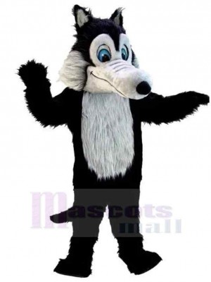 Peluche Loup Noir avec Ventre Gris Costume de mascotte Animal