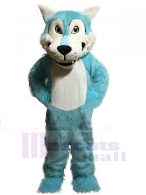 Loup bleu en peluche drôle Costume de mascotte Animal