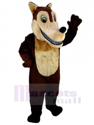 Loup brun foncé drôle Costume de mascotte Animal