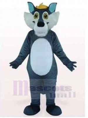 Loup gris Costume de mascotte Animal aux oreilles bleues