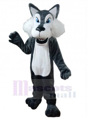 Adorable loup gris adulte Costume de mascotte Animal