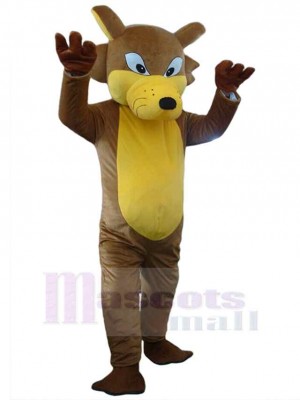 Loup brun Costume de mascotte Animal avec ventre jaune