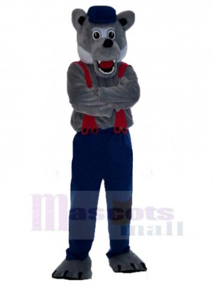 Loup gris professionnel Costume de mascotte Animal