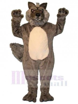 Loup en peluche marron et gris Déguisement Mascotte Animal Adulte