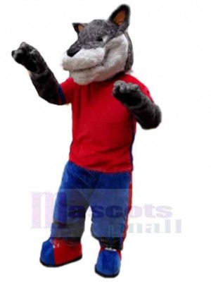 Loup d'athlète vigoureux Costume de mascotte Animal