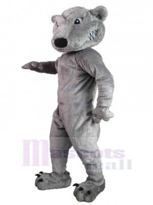 Loup gris puissant Costume de mascotte Animal