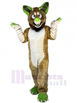 Loup brun nez vert Costume de mascotte Animal