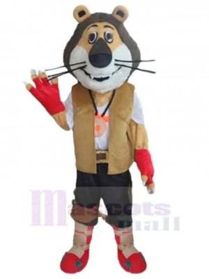 Tigre extérieur Costume de mascotte Animal en gilet marron