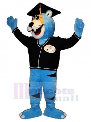 Bleu Collège Docteur Tigre Costume de mascotte Animal