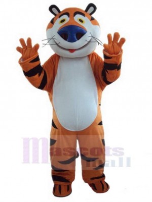 Gros Tigre Costume de mascotte Animal avec nez bleu