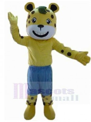 Tigre jaune heureux Costume de mascotte Animal