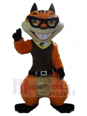 Tigre drôle Costume de mascotte Animal avec des lunettes