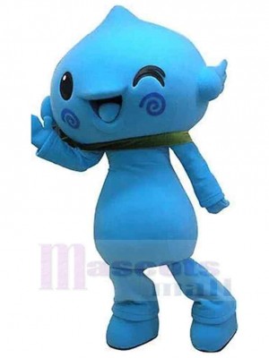 Bonhomme de neige bleu mignon Mascotte Costume Dessin animé