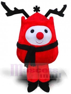 Bonhomme de neige vêtements rouges Mascotte Costume Dessin animé