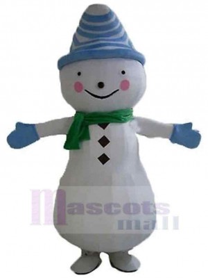 Bonhomme de neige Mascotte Costume avec écharpe verte