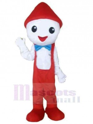 Bonhomme de neige Mascotte Costume avec cravate bleue