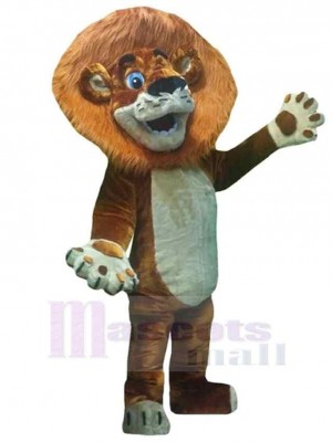 Lion brun puissant Mascotte Costume Animal