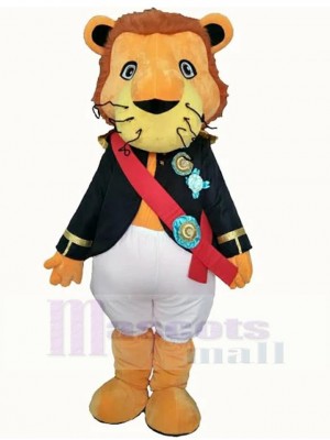 Cool Badge Soldat Lion Mascotte Costume Animal