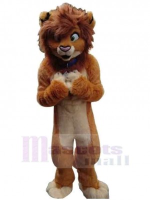 Lion brun drôle Mascotte Costume Animal