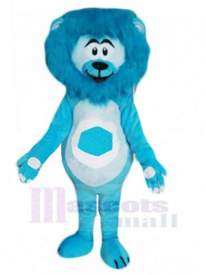 Lion bleu heureux Mascotte Costume Animal