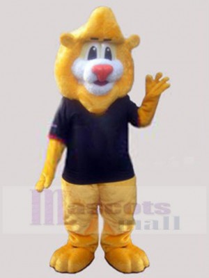 Peluche Lion Jaune Mascotte Costume Animal Adulte