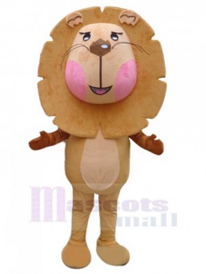 Lion brun drôle Mascotte Costume Dessin animé