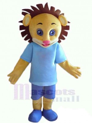 Tee-shirt Lion bleu Mascotte Costume Animal