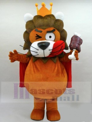 Drôle Orange Roi Lion Mascotte Costume Animal