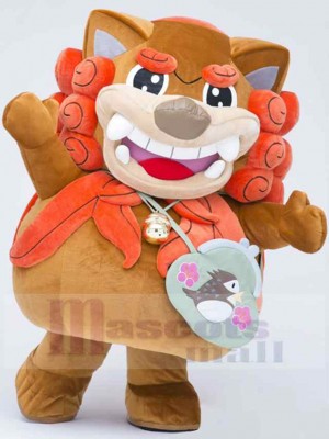 Lion marron et orange Mascotte Costume Animal