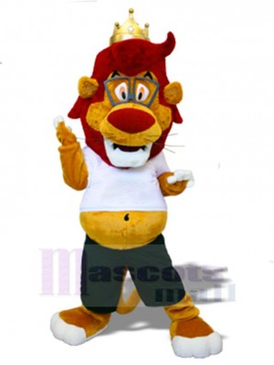 Lion à crinière rouge Mascotte Costume Animal