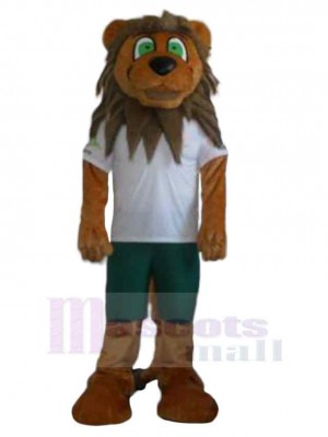 Lion fort Mascotte Costume Animal aux yeux verts