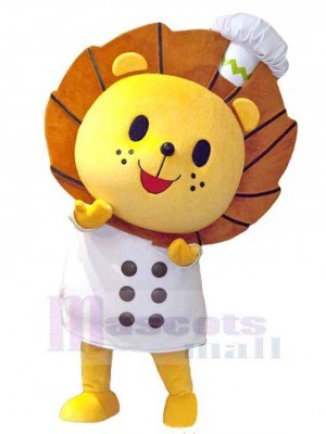 Mignon Chef Lion Mascotte Costume Animal