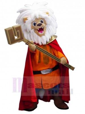 Lion drôle Mascotte Costume Animal avec cape et marteau