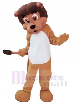 Lion brun gentil Mascotte Costume Animal