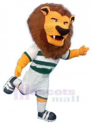 Lion sportif Mascotte Costume Animal avec des dents pointues