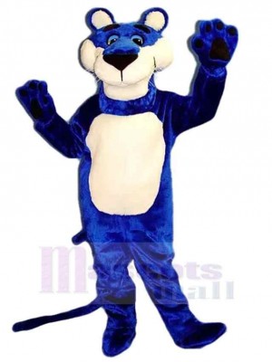 Heureuse panthère bleue Mascotte Costume Animal