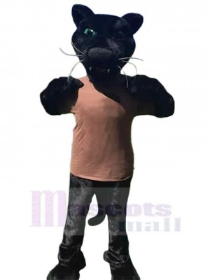 Panthère noire Mascotte Costume Animal en vêtements marron
