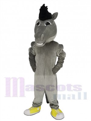 Muscles puissants Gris Mustang Cheval Costume de mascotte Animal