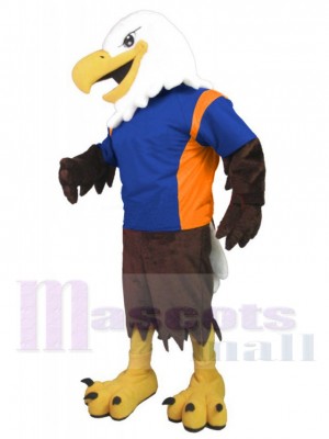 T-shirt Aigle bleu Mascotte Costume Pour les têtes de mascotte adultes