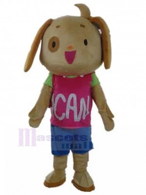 Costume de mascotte de chienne avec animal T-shirt rose