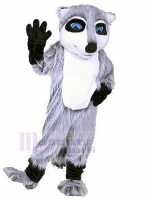 Longue fourrure grise Husky Fox Dog Fursuit Costume de mascotte Animal