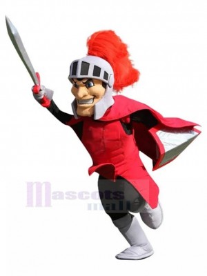 Chevalier spartiate avec costume rouge Costume de mascotte Gens
