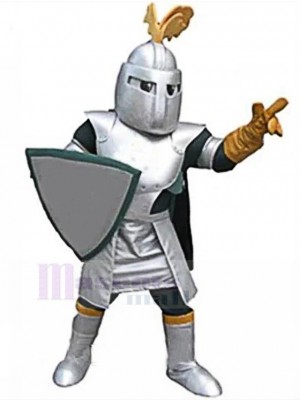 Chevalier fort avec costume de mascotte de casque gothique Gens