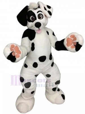 Nouveau costume de mascotte de chien dalmatien tacheté noir Fursuit