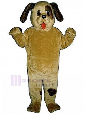 Brown heureux chiot costume de mascotte