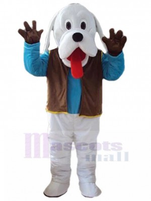 blanche Grand danois Costume de mascotte dans Brown West Animal