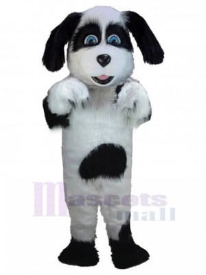 Amical Blanc et noir Vieux chien de berger anglais Costume de mascotte Animal