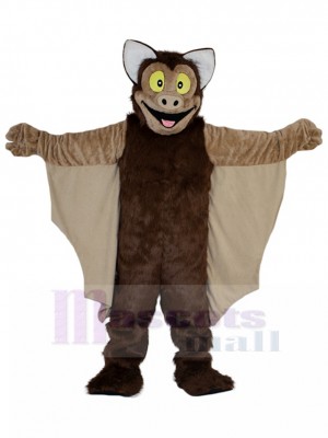 Souriant Chauve-souris brune Costume de mascotte Animal