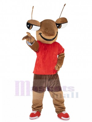 Fourmi Emmet Costume de mascotte avec T-shirt rouge Animal