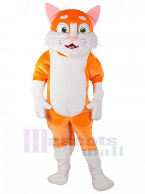 Chat blanc et orange Costume de mascotte Animal